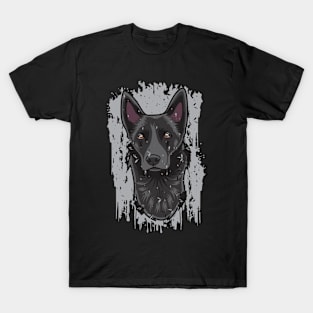 Dutch Shepherd Grey Splatter Artwork T-Shirt